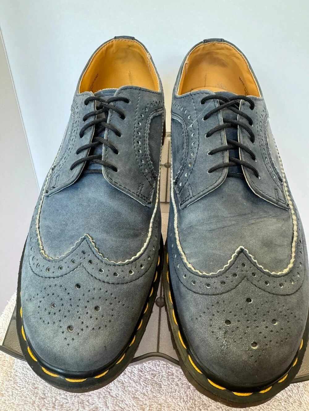 Dr Martens 3989 England Blue Suede Wingtip Brogue Shoe UK 9